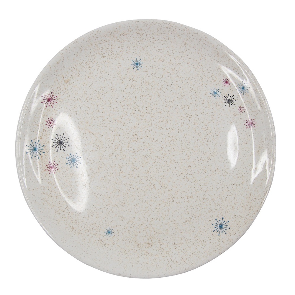 Vintage Mid Century Speckled Atomic Starburst Plate
